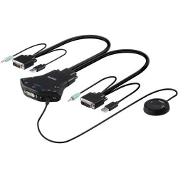 Belkin | Belkin Secure Flip 2-Port KVM Switch with Audio and Remote Controller