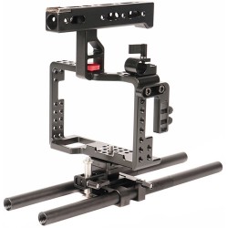 CAME-TV | CAME-TV Camera Cage Rig with Top Handle & 15mm Rods for Sony a7R II/a7S II