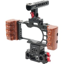 CAME-TV | CAME-TV Rig with Wooden Handles for Sony a6300 Camera