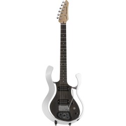 VOX Metallic White Frame Electric Guitar with See-Through Semi-Gloss Black Body