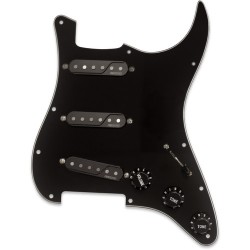 Fishman | Fishman Pickguard Loaded with Three Fluence Single Width Pickups for Strat (Black)