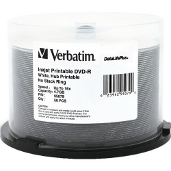 Verbatim | Verbatim DVD-R 4.7GB 16X Printable DataLifePlus (50 Pack)