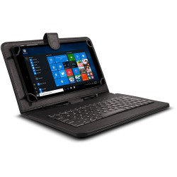 Ematic | Ematic Intel 8 16GB With W10 QC Touchscreen Tablet With Leather Keyboard Case