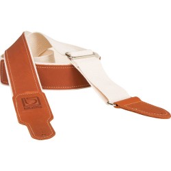 BOSS | BOSS BSH-20-NAT Natural Cotton Instrument Strap with Leather End Tabs (Natural/Brown)