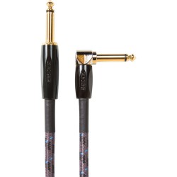 BOSS BIC-15A Instrument Cable, Straight to Right-Angle 1/4 Connectors (15')