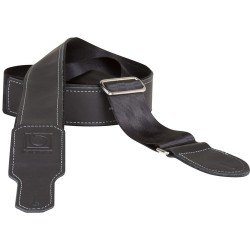 BOSS | BOSS BSH-20-BLK Nylon Hybrid Instrument Strap with Leather End Tabs (Black)