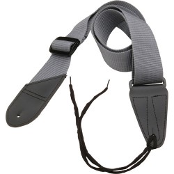 On-Stage GSA10GR Guitar Strap with Leather Ends (31 to 52, Gray)