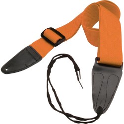 On-Stage GSA10OR Guitar Strap with Leather Ends (31 to 52, Orange)