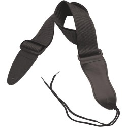 On-Stage | On-Stage GSA10BK Guitar Strap with Leather Ends (31 to 52, Black)
