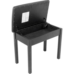 On-Stage KS8902B - Flip-Top Piano Bench with Music Compartment (Black)
