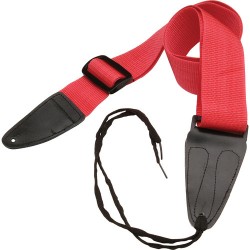 On-Stage GSA10RD Guitar Strap with Leather Ends (31 to 52, Red)