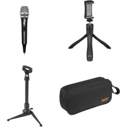 IK Multimedia | IK Multimedia iRig Videocaster Desktop Kit with Mic, Stands, and Carry Case