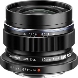 Olympus M.Zuiko Digital ED 12mm f/2 Lens (Black)