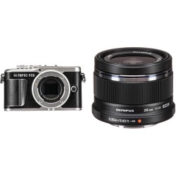 Olympus PEN E-PL9 Mirrorless Digital Camera with 25mm f/1.8 Lens Kit (Black Camera/Black Lens)