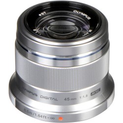 Olympus M.Zuiko Digital 45mm f/1.8 Lens (Silver)