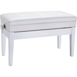 Roland RPB-D400 Duet Piano Bench with Adjustable Height, Cushion, and Storage Compartment (Satin White)