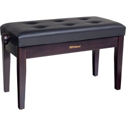 Roland RPB-D300 Duet Piano Bench with Adjustable Height and Cushioned Seat (Rosewood)