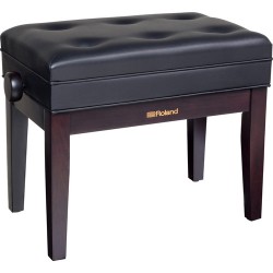 Roland RPB-400 Piano Bench with Adjustable Height, Cushioned Seat, and Storage Compartment (Rosewood)