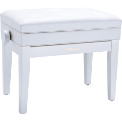 Roland RPB-400 Piano Bench with Adjustable Height, Cushioned Seat, and Storage Compartment (Satin White)