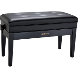 Roland RPB-D400 Duet Piano Bench with Adjustable Height, Cushion, and Storage Compartment (Satin Black)