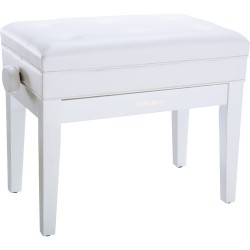 Roland RPB-400 Piano Bench with Adjustable Height, Cushioned Seat, and Storage Compartment (Polished White)