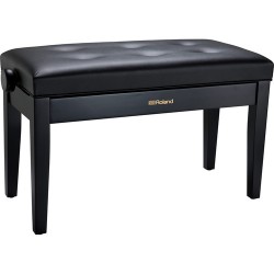 Roland RPB-D300 Duet Piano Bench with Adjustable Height and Cushioned Seat (Satin Black)