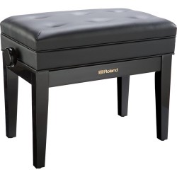 Roland RPB-400 Piano Bench with Adjustable Height, Cushioned Seat, and Storage Compartment (Polished Ebony)