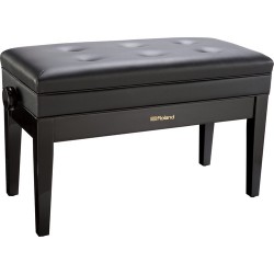 Roland RPB-D400 Duet Piano Bench with Adjustable Height, Cushion, and Storage Compartment (Polished Ebony)
