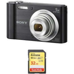 Sony Cyber-shot DSC-W800 Digital Camera with Accessory Kit (Black)