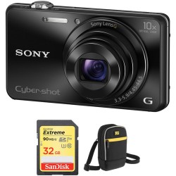 Sony Cyber-shot DSC-WX220 Digital Camera with Free Accessory Kit (Black)