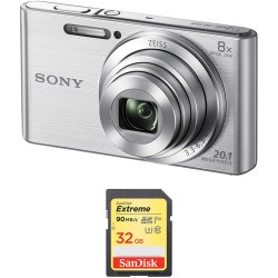Sony DSC-W830 Digital Camera with Accessory Kit (Silver)