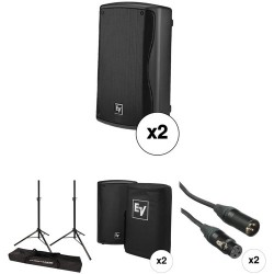 Electro-Voice ZXA1 Kit with 2x Speakers, Stands, Covers, Cables, and Bag