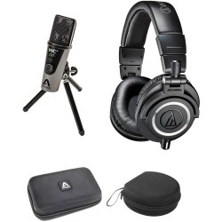 Apogee Electronics MiC Plus USB Cardioid Condenser Microphone Kit with Audio-Technica ATH-M50x Headphones & Cases