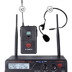 NADY | Nady U-2100/HM-3 UHF Omnidirectional Condenser Wireless System with 2 x HM-3 Headworn Microphones