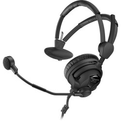 Mikrofonlu Kulaklık | Sennheiser HMD26-II-600S-X3K1 Single-Sided Broadcast Headset with Hypercardioid Mic and XLR-3, 1/4 Cable