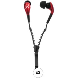 Xuma HIZ73 Zipper In-Ear Headphones (3-Pack)