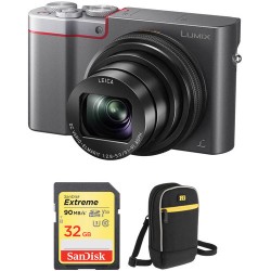 Panasonic Lumix DMC-ZS100 Digital Camera with Memory Card Kit (Silver)