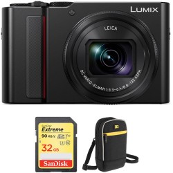 Panasonic Lumix DC-ZS200 Digital Camera with Accessory Kit (Black)