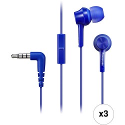 Panasonic RP-TCM115 Canal-Type In-Ear Headphones Kit (Set of 3, Blue)