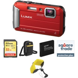 Panasonic Lumix DMC-TS30 Digital Camera Deluxe Kit (Red)