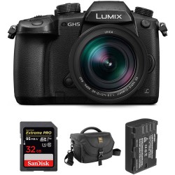 Panasonic Lumix DC-GH5 Mirrorless Micro Four Thirds Digital Camera with 12-60mm Lens and Accessories Kit