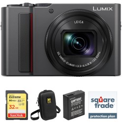 Panasonic Lumix DC-ZS200 Digital Camera Deluxe Kit (Silver)