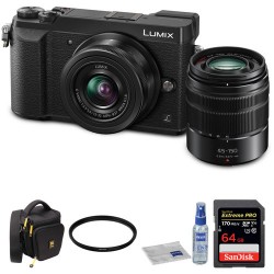 Panasonic Lumix DMC-GX85 Mirrorless Micro Four Thirds Digital Camera with 12-32mm and 45-150mm Lenses and Accessories Kit (Black)