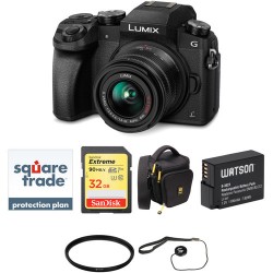 Panasonic Lumix DMC-G7 Mirrorless Micro Four Thirds Digital Camera with 14-42mm Lens Deluxe Kit (Black)