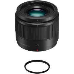 Panasonic Lumix G 25mm f/1.7 ASPH. Lens with UV Filter Kit