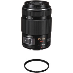 Panasonic Lumix G X Vario PZ 45-175mm f/4-5.6 ASPH. POWER O.I.S. Lens with UV Filter Kit