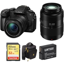 Panasonic Lumix DMC-G85 Mirrorless Micro Four Thirds Digital Camera with 12-60mm & 45-200mm Lenses and Case Kit