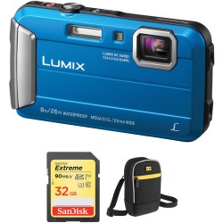 Panasonic Lumix DMC-TS30 Digital Camera with Accessory Kit (Blue)