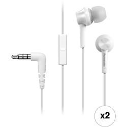 Panasonic RP-TCM115 Canal-Type In-Ear Headphones Kit (Set of 2, White)