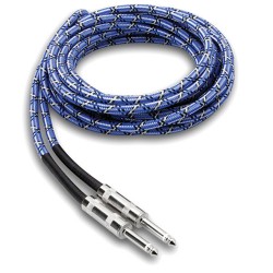 Hosa Technology | Hosa Technology 3GT Series Cloth Guitar Cable (Blue/Green/White) - 18'